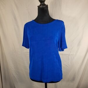 Softwear By Mark Singer Vibrant Blue Short Sleeve Women's Top - M